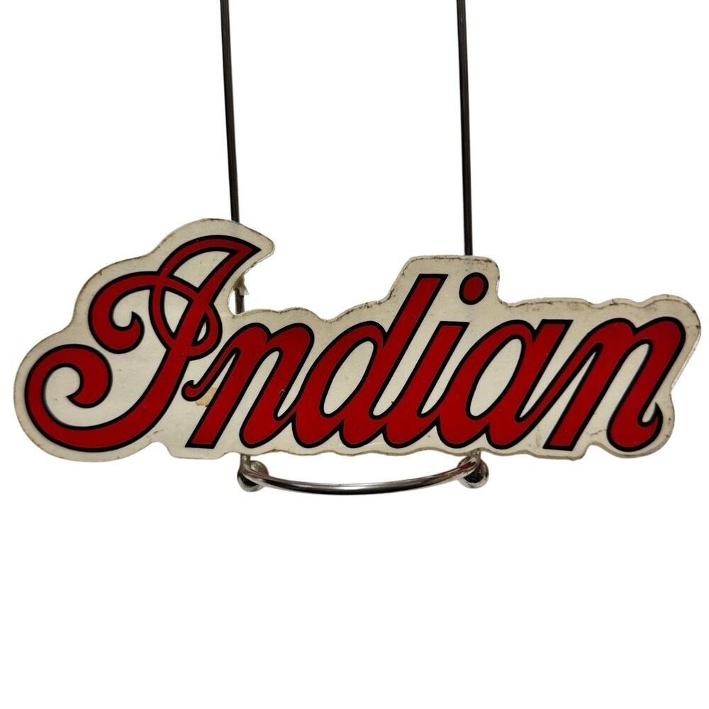 MOTORCYCLE TANK RED SCRIPT DECAL STICKER - INDIAN MOTORCYCLE Co. - 8” - NOS